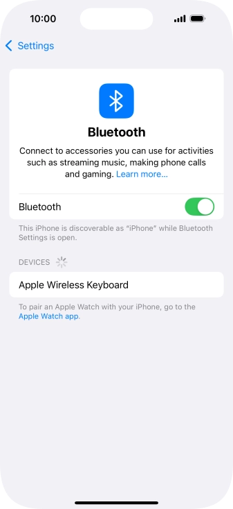 Press the required Bluetooth device and follow the instructions on the screen to pair the device with your phone. Press the required Bluetooth device and follow the instructions on the screen to pair the device with your phone.