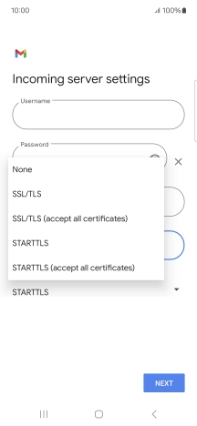 Press SSL/TLS. Press SSL/TLS.