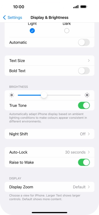 Press the indicator next to 