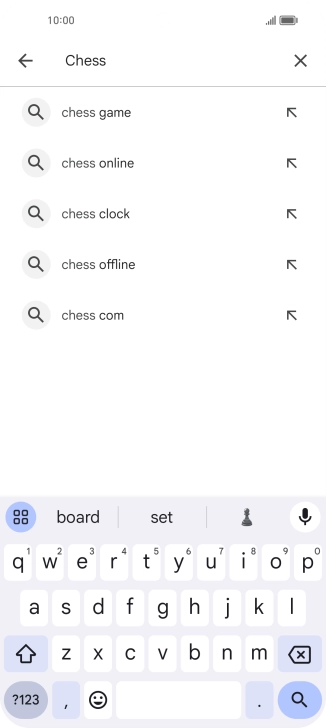Key in the name or subject of the required app and press the search icon.