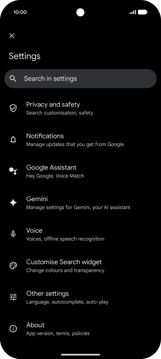 Press Google Assistant. Press Google Assistant.