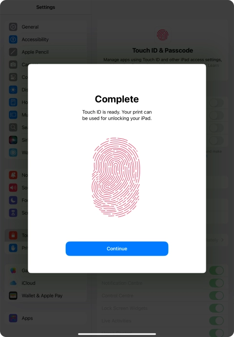 Press Continue. If you haven't previously selected a lock code, key in a code of your own choice twice. Press Continue. If you haven't previously selected a lock code, key in a code of your own choice twice.