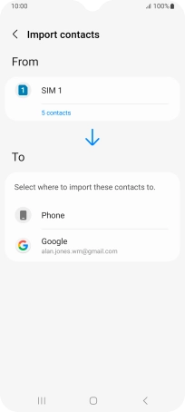 Press the required Google account. Press the required Google account.
