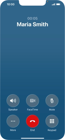 Press the end call icon to end the call and return to the home screen. Press the end call icon to end the call and return to the home screen.