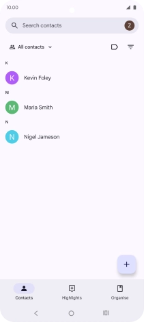 Press the new contact icon.