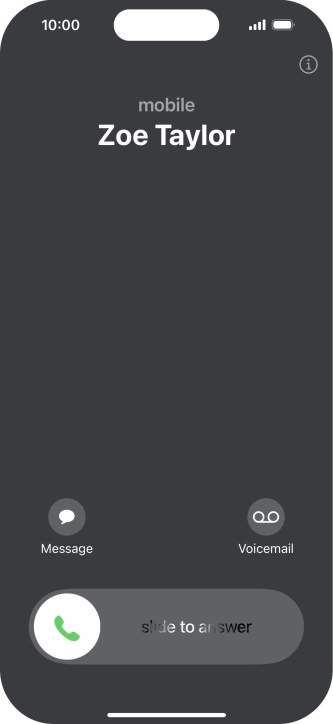Press and drag the accept call icon right. Press and drag the accept call icon right.