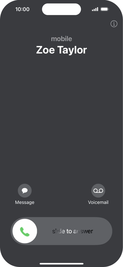 Press and drag the accept call icon right. Press and drag the accept call icon right.