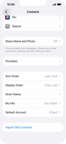 Press Import SIM Contacts. Press Import SIM Contacts.
