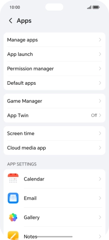 Press Manage apps. Press Manage apps.