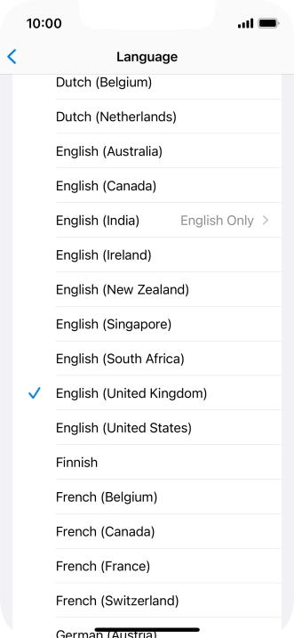 Press the required language. Press the required language.