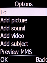 Select To and press the Left selection key.