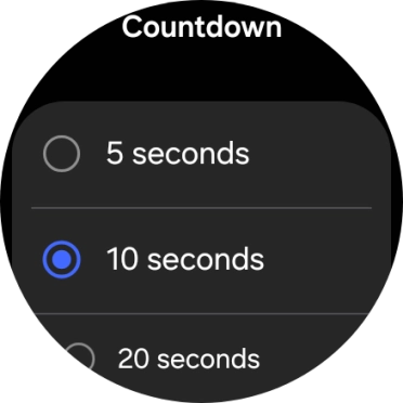 Press the required setting to choose how long the countdown should be before your smartwatch calls the emergency dispatch centre when a hard fall is detected. Press the required setting to choose how long the countdown should be before your smartwatch calls the emergency dispatch centre when a hard fall is detected.