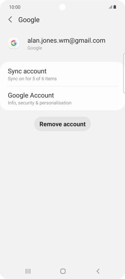 Press Sync account.