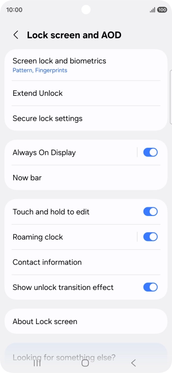 Press Screen lock and biometrics and key in the additional phone lock code you created earlier. Press Screen lock and biometrics and key in the additional phone lock code you created earlier.