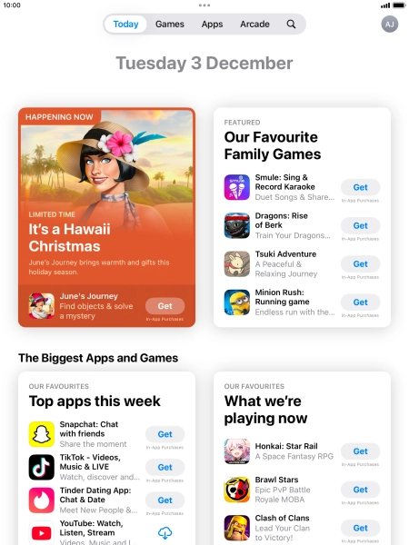 Press the search icon. Press the search icon.
