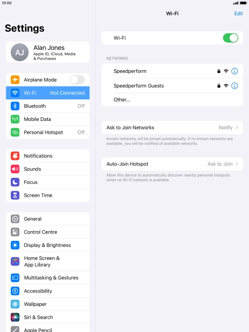 Press the required Wi-Fi network and key in the password for the Wi-Fi network. Press the required Wi-Fi network and key in the password for the Wi-Fi network.