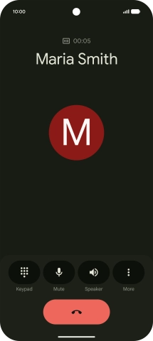 Press the end call icon. Press the end call icon.