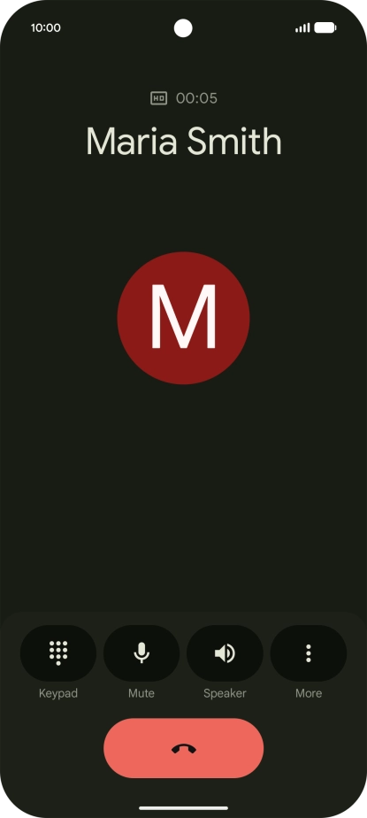 Press the end call icon. Press the end call icon.