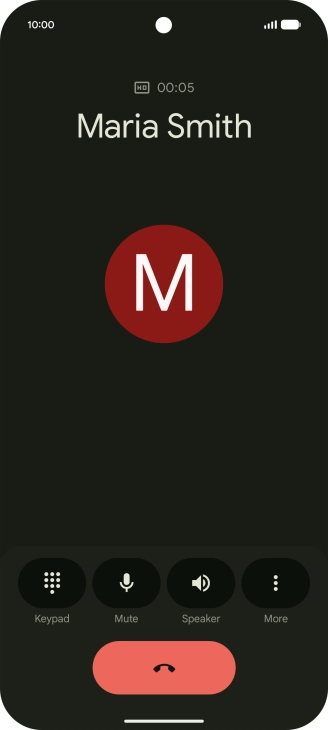 Press the end call icon. Press the end call icon.