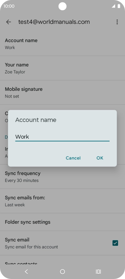 Key in the required account name and press OK. Key in the required account name and press OK.