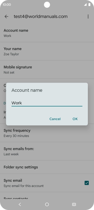 Key in the required account name and press OK. Key in the required account name and press OK.