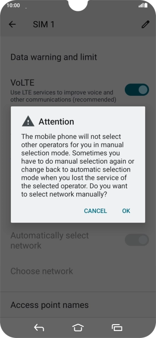 Press OK and your phone will search for networks.