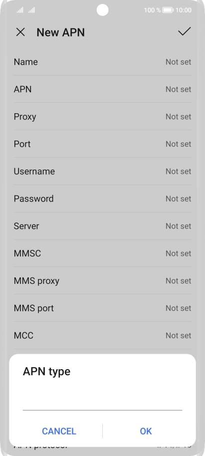 Key in default and press OK.