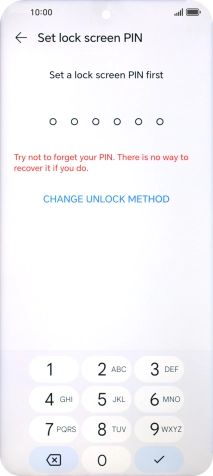 Press CHANGE UNLOCK METHOD. Press CHANGE UNLOCK METHOD.