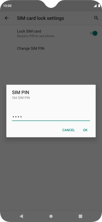 Key in your current PIN and press OK. Key in your current PIN and press OK.