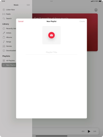 Press the text input field and key in a name for the playlist. Press the text input field and key in a name for the playlist.