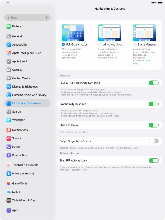 Press Windowed Apps. Press Windowed Apps.