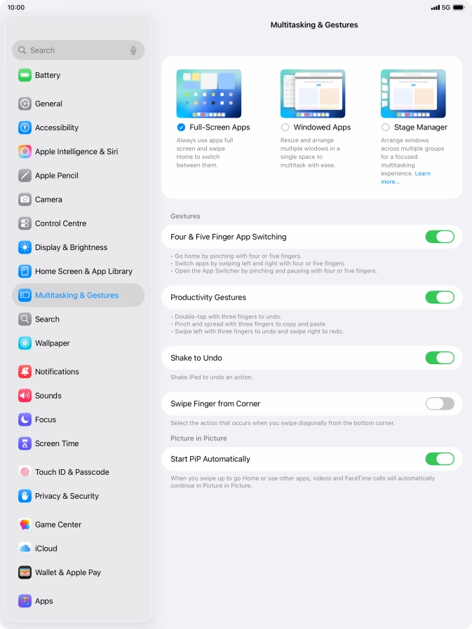 Press Windowed Apps. Press Windowed Apps.