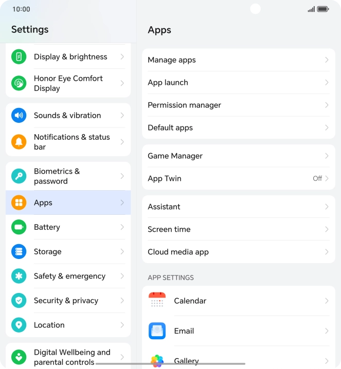 Press Manage apps. Press Manage apps.