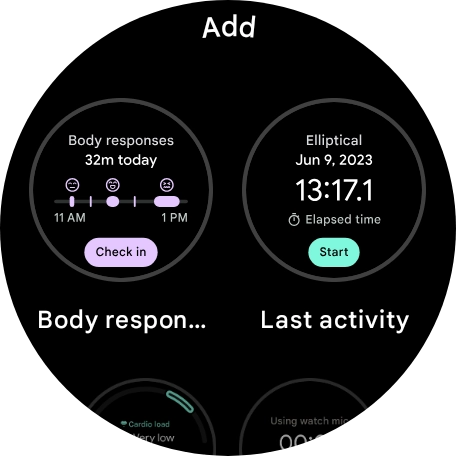 Slide your finger upwards on the screen to see the different widgets. Slide your finger upwards on the screen to see the different widgets.