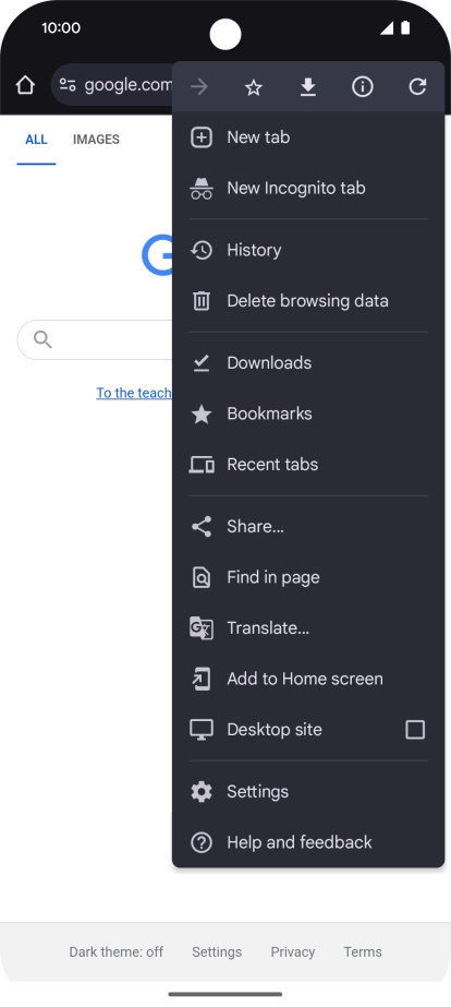 Press Settings. Press Settings.