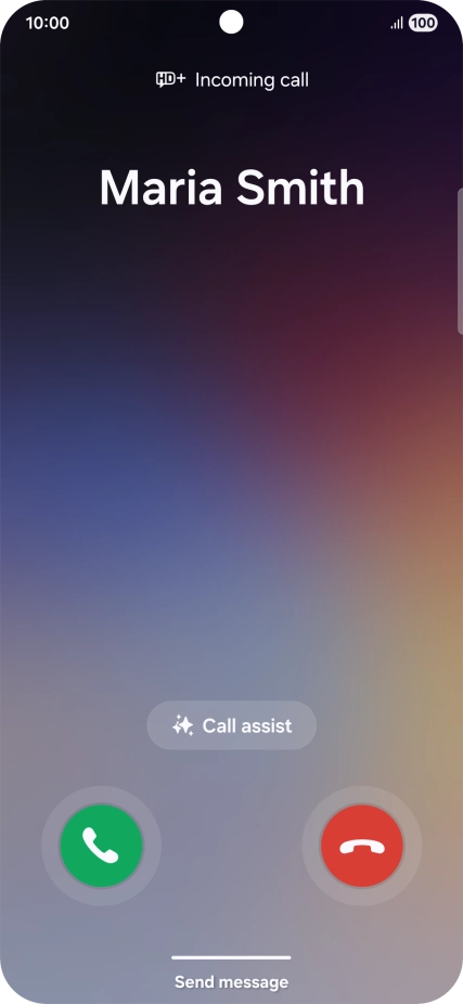 Press and drag the accept call icon right.