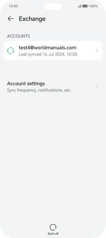 Press the required email account.