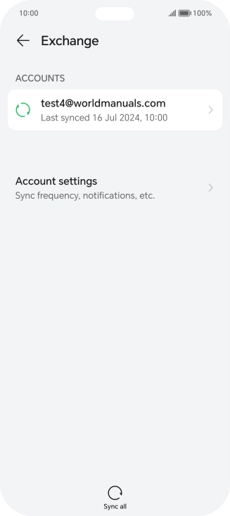 Press the required email account.