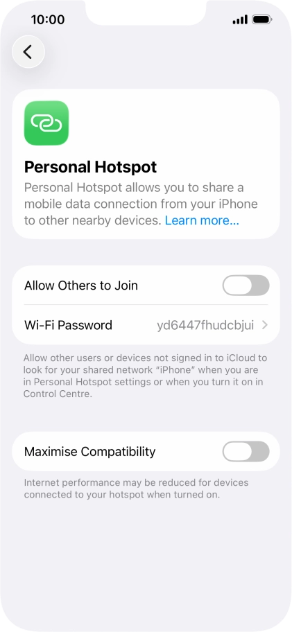 Press Wi-Fi Password and key in the required password. Press Wi-Fi Password and key in the required password.