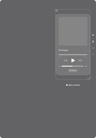 Press the remove icon on the required function to remove it from Control Centre. Press the remove icon on the required function to remove it from Control Centre.