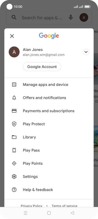 Press Manage apps and device. Press Manage apps and device.