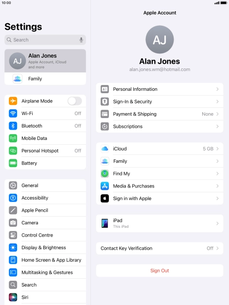 Press iCloud. Press iCloud.