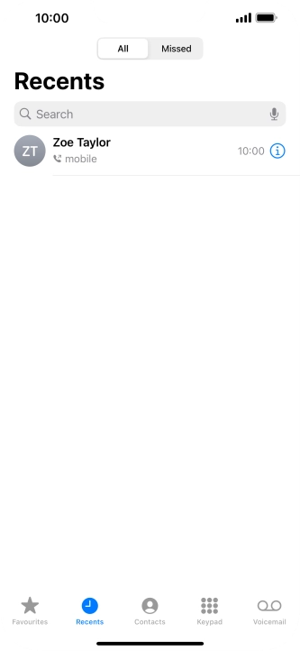 Press the information icon next to the required phone number. Press the information icon next to the required phone number.