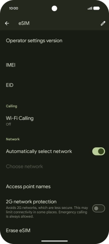 Press Erase eSIM. Press Erase eSIM.