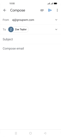Press Subject and key in the subject for the email message. Press Subject and key in the subject for the email message.