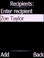 Highlight the required contact and press the Left selection key.