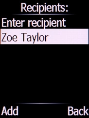 Highlight the required contact and press the Left selection key.
