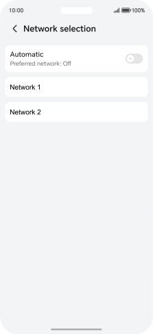 Press the required network. Press the required network.