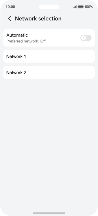 Press the required network. Press the required network.
