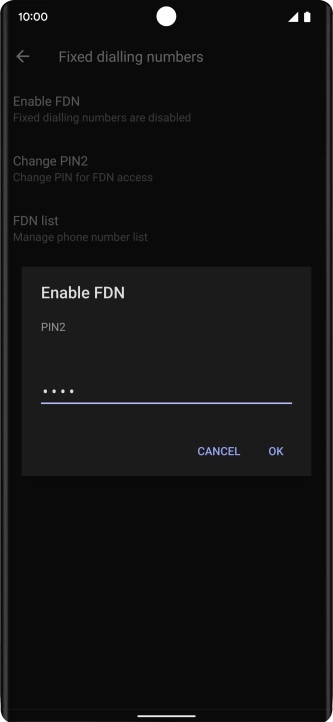 Key in your PIN2 and press OK. The default PIN2 is 1111. Key in your PIN2 and press OK. The default PIN2 is 1111.